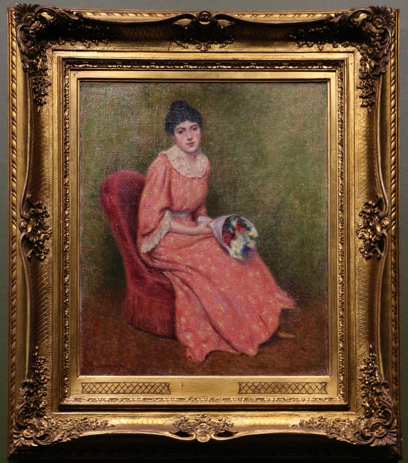 Joven con ramo de flores - Federico Zandomeneghi