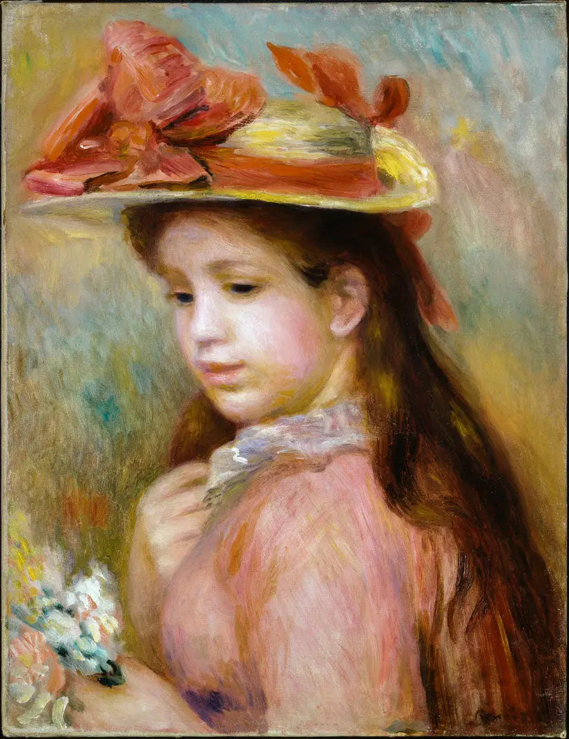 Joven chica con sombrero - Pierre-Auguste Renoir