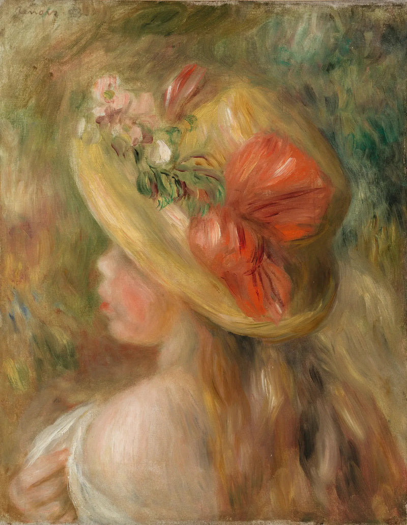 Joven chica con sombrero (Joven chica con sombrero) - Pierre-Auguste Renoir