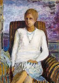 Joven mujer con corsé blanco (Mlle Leïla Claude Anet) - Pierre Bonnard