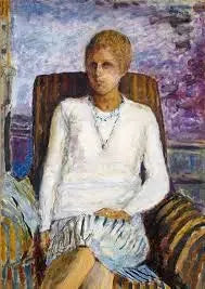 Joven mujer con corsé blanco (Mlle Leïla Claude Anet) - Pierre Bonnard