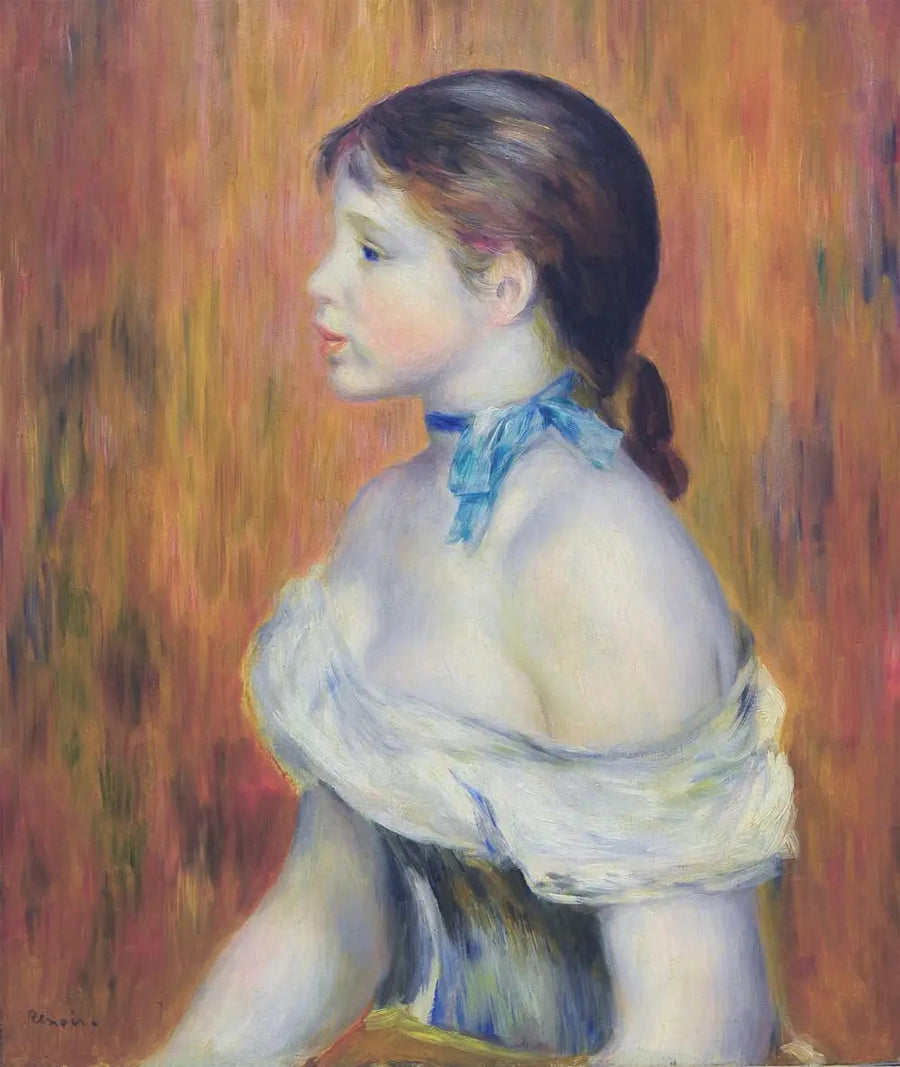 Joven chica con cinta azul - Pierre-Auguste Renoir