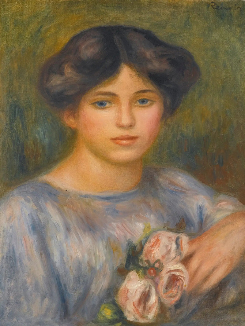 Joven chica con rosas - Pierre-Auguste Renoir