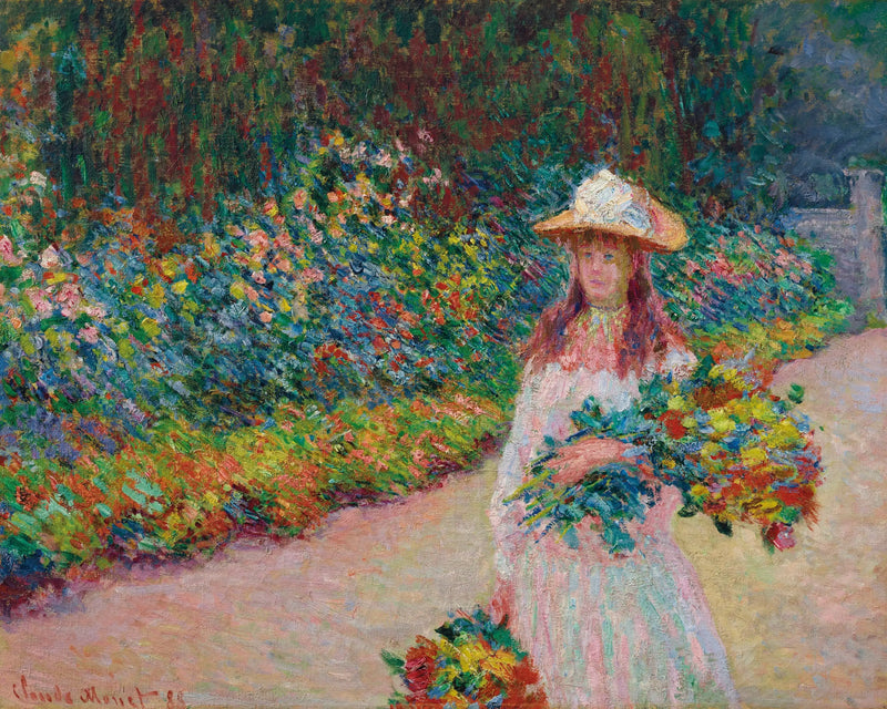 Joven en el jardín de Giverny - Claude Monet