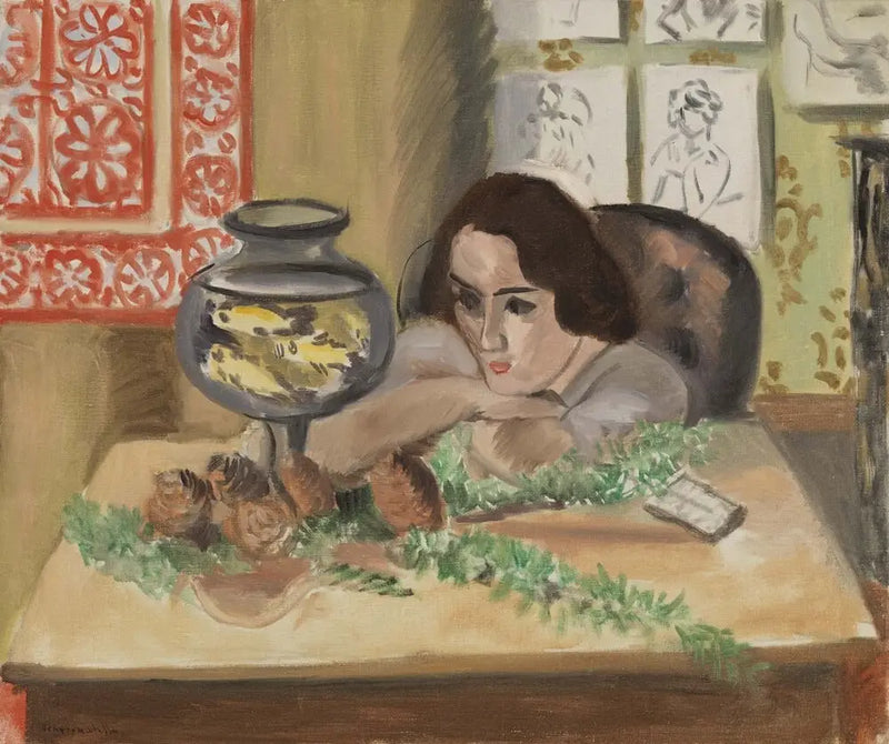 Joven chica frente a un acuario - Henri Matisse
