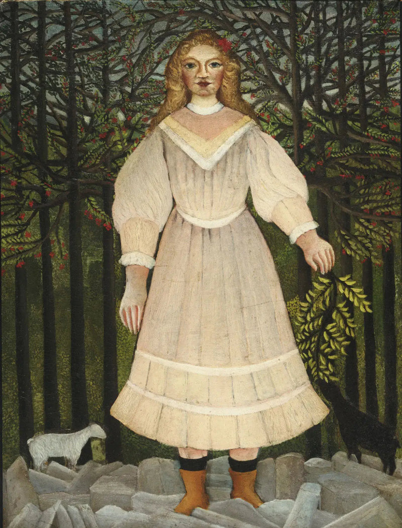 Joven chica en rosa - Henri Rousseau