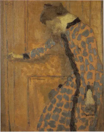 Joven chica, la mano en el pomo de la puerta - Édouard Vuillard