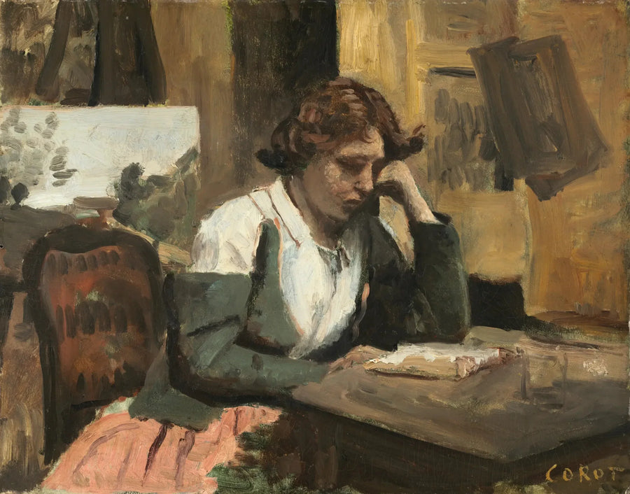 Joven leyendo - Jean-Baptiste Camille Corot