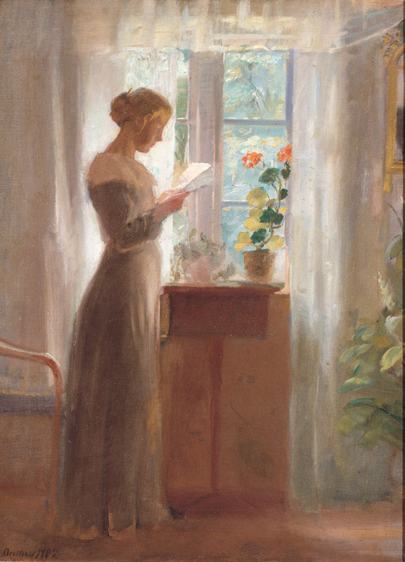 Niña leyendo una carta. - Anna Ancher