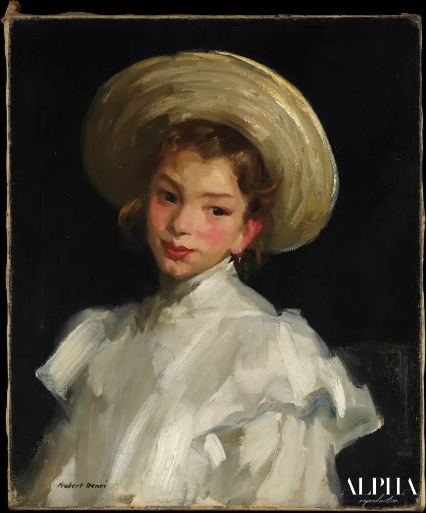 Jeune fille néerlandaise en blanc - Robert Henri - Reproductions de tableaux et peintures haut de gamme