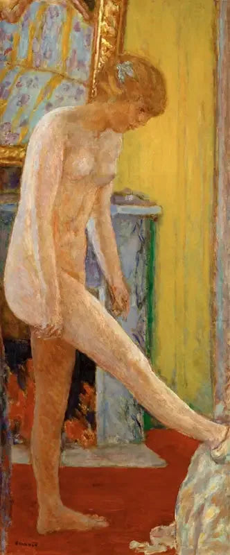 Joven chica desnuda frente a la chimenea - Pierre Bonnard