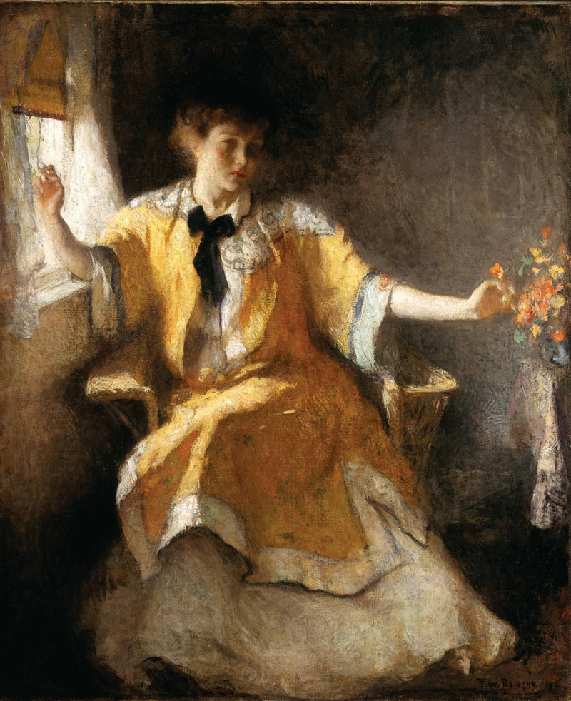 Joven chica cerca de una ventana - Frank Weston Benson