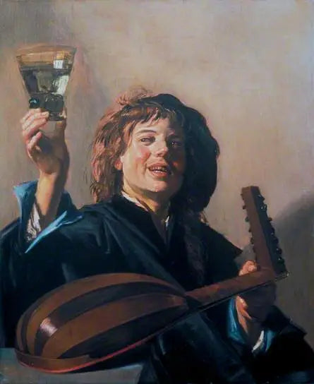 Joven con un vaso y laúd - Frans Hals