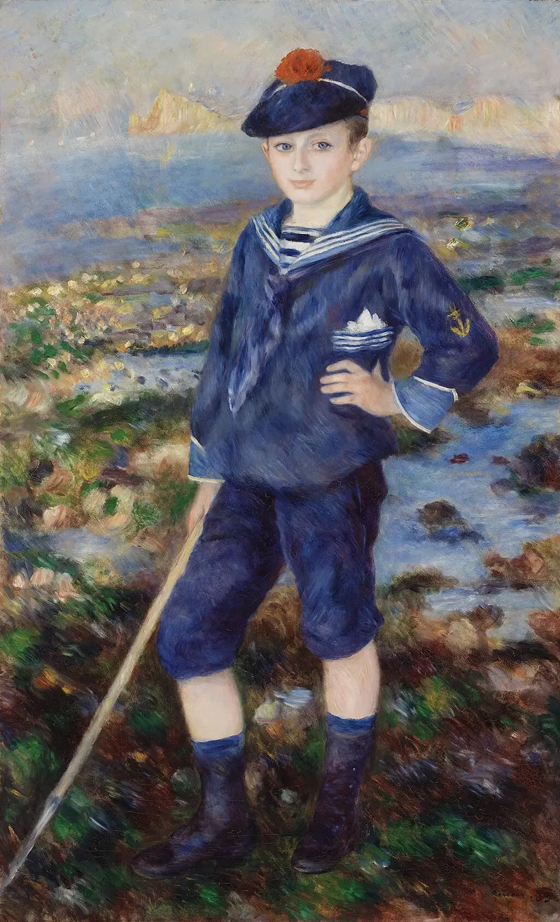 Joven niño en la playa de Yport - Pierre-Auguste Renoir