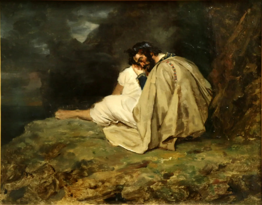 Joven griego dormido sobre una roca al borde del mar - Théodore Géricault