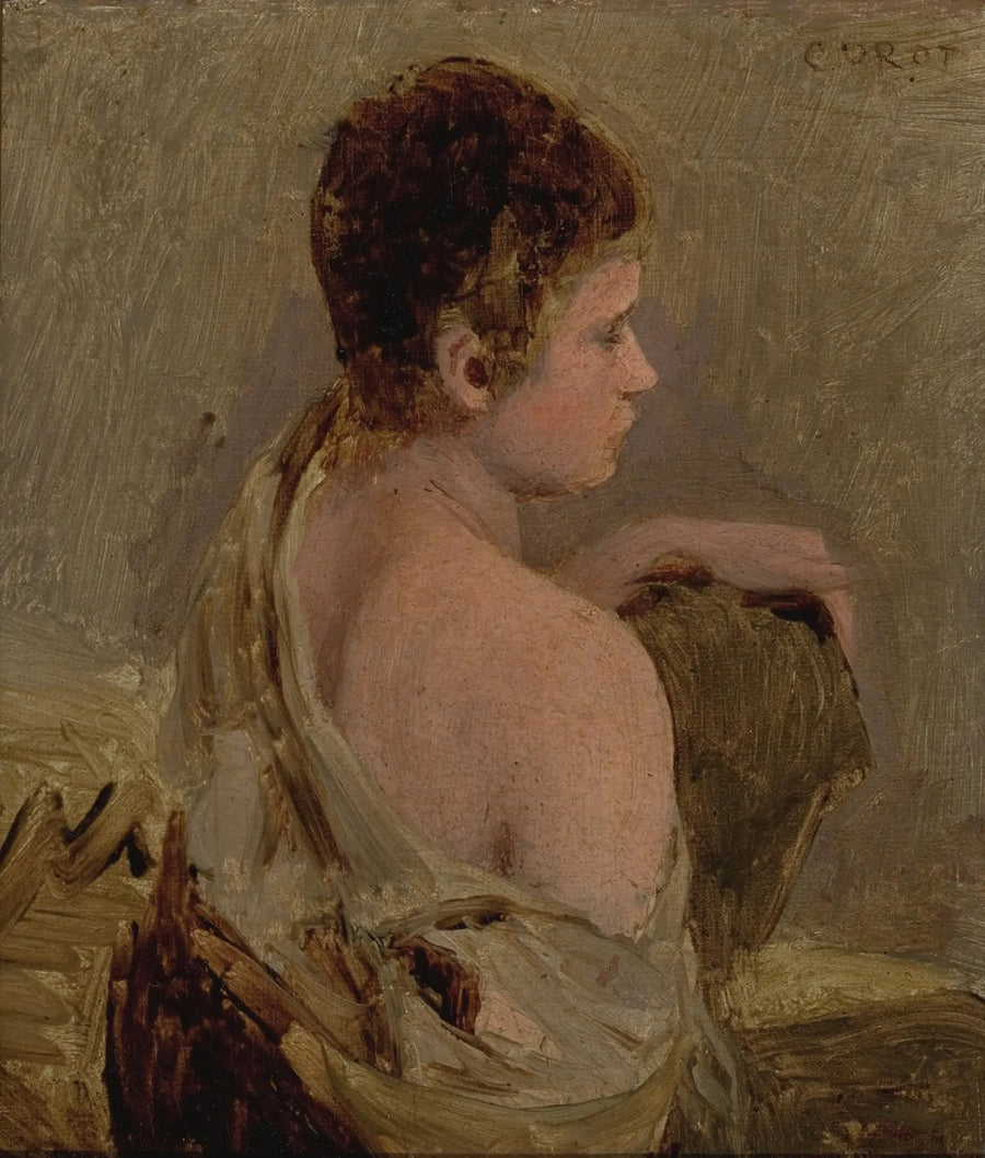 Joven con el hombro desnudo - Jean-Baptiste Camille Corot