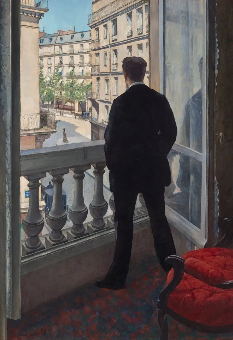 Joven a su ventana - Gustave Caillebotte