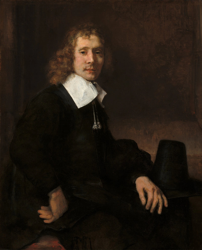 Un joven sentado a una mesa (quizás Govaert Flinck) - Rembrandt