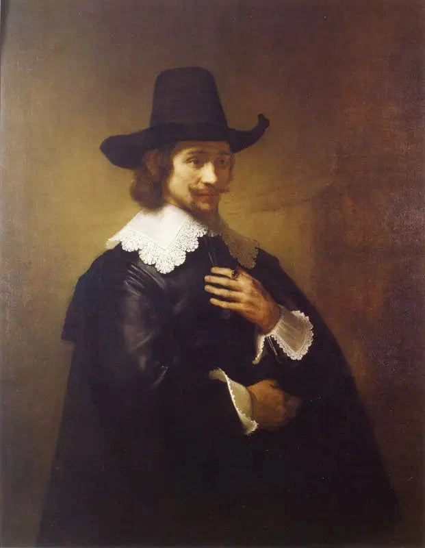 Retrato de un joven con sombrero de ala ancha - Rembrandt