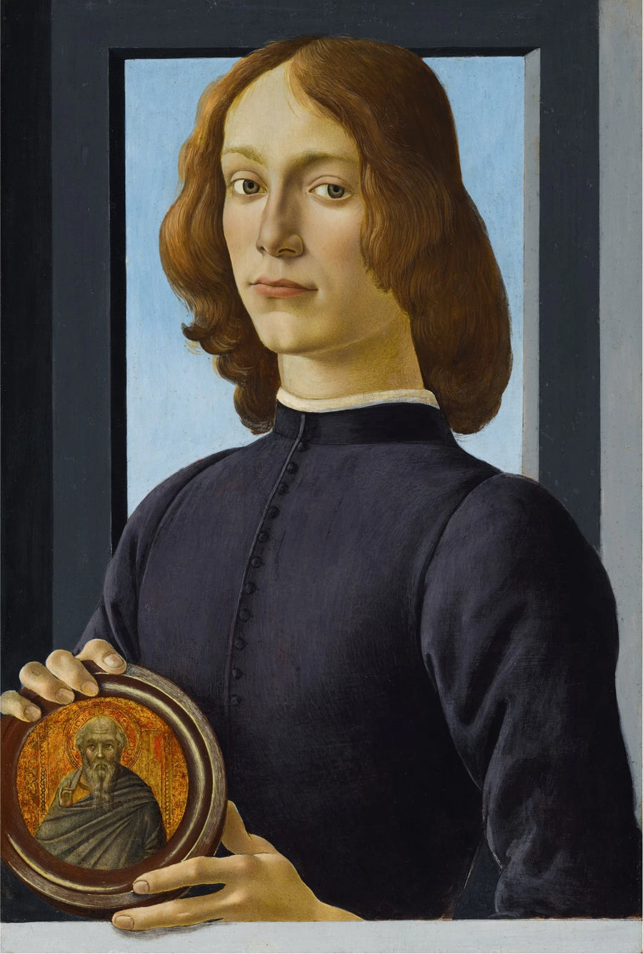 Retrato de un joven sosteniendo un medallón - Sandro Botticelli