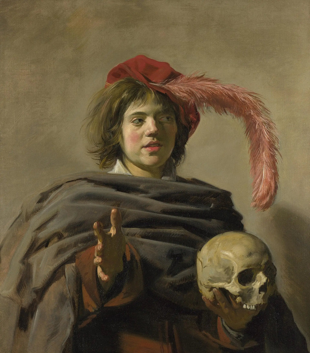 Jeune homme tenant un crâne - Frans Hals - Alpha Reproduction