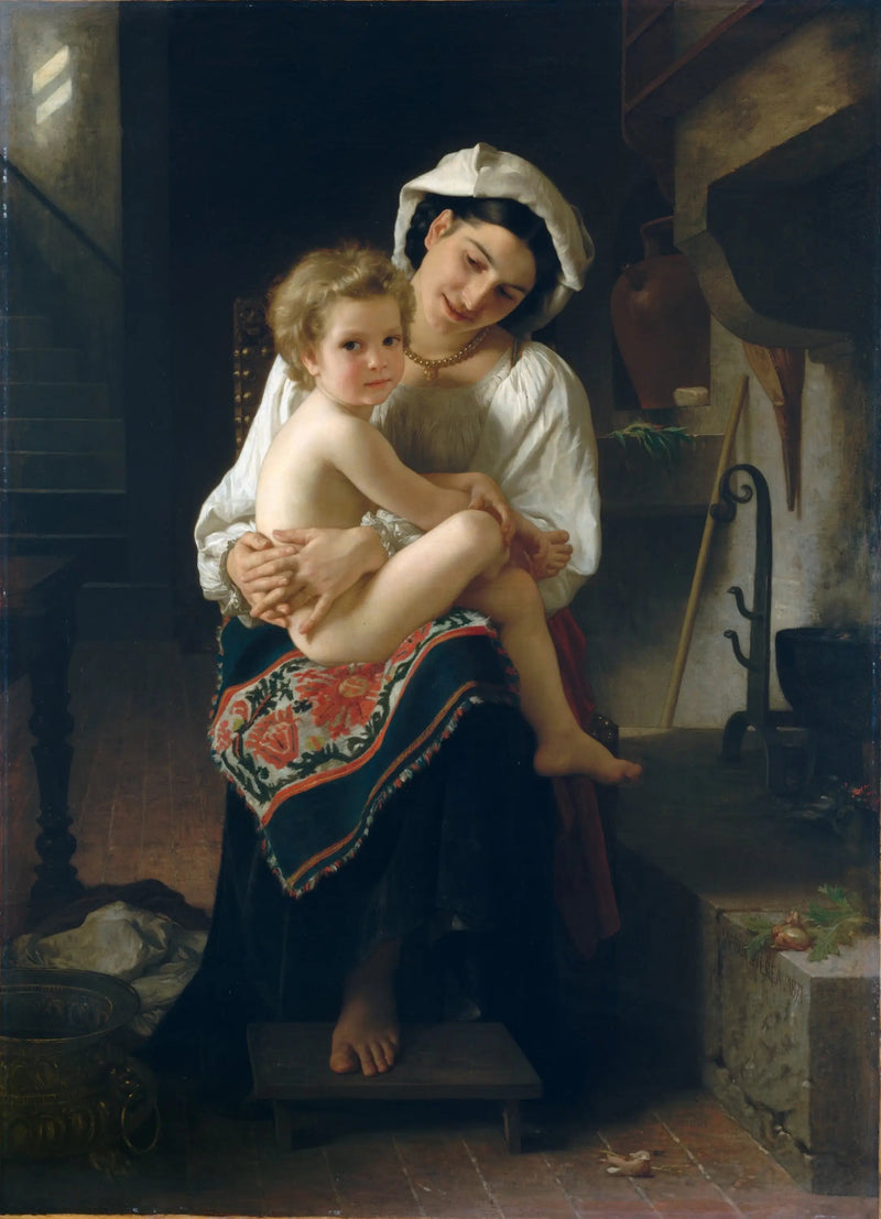 Joven Madre contemplando a su hijo - Bouguereau