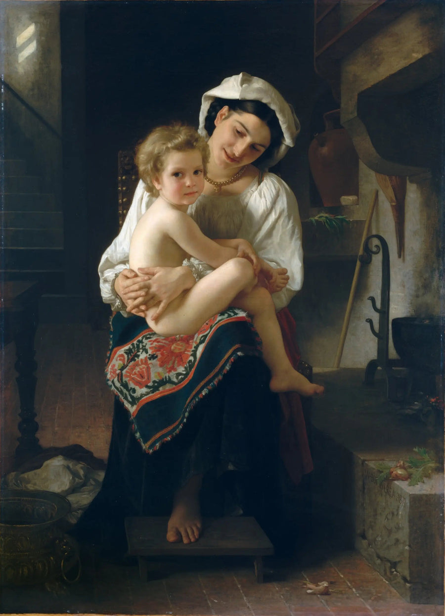 Joven Madre contemplando a su hijo - Bouguereau