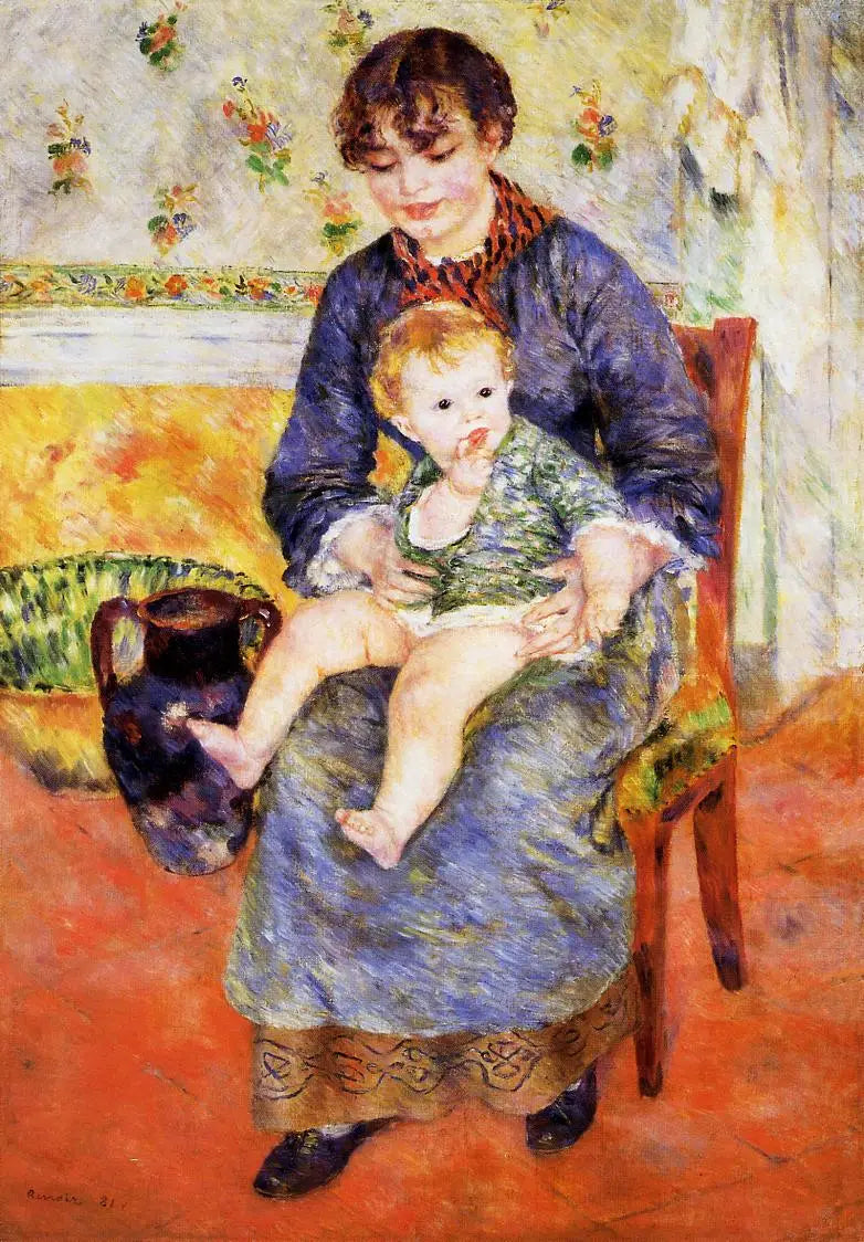 Jeune Mère - Pierre-Auguste Renoir image 1 reproduction artisanale de tableau