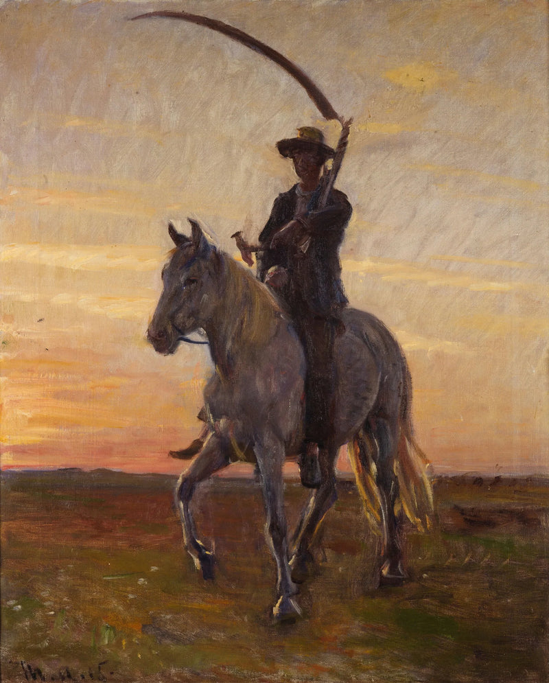 Joven cosechador caminando a casa. - Michael Peter Ancher