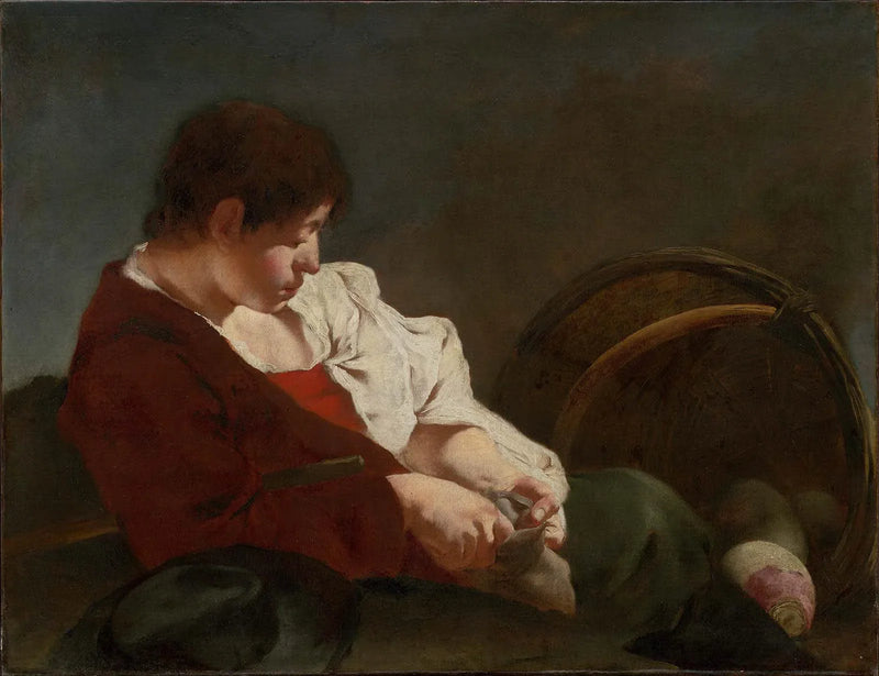 Joven campesino en el mercado - Giovanni Battista Piazzetta