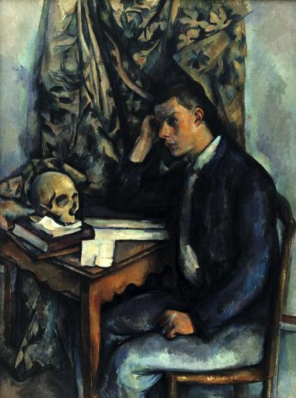 Jeune homme avec un crâne - Paul Cézanne - Reproductions de tableaux et peintures haut de gamme