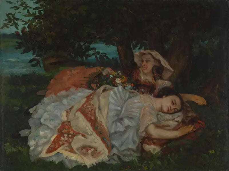 Jovenes damas al borde del Sena - Gustave Courbet