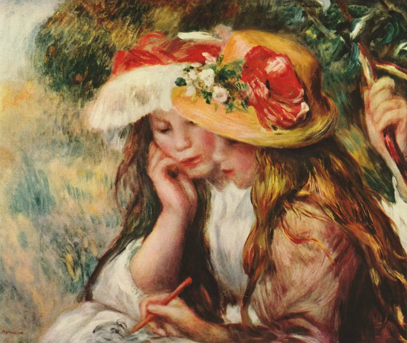 Chicas jóvenes dibujando - Pierre-Auguste Renoir