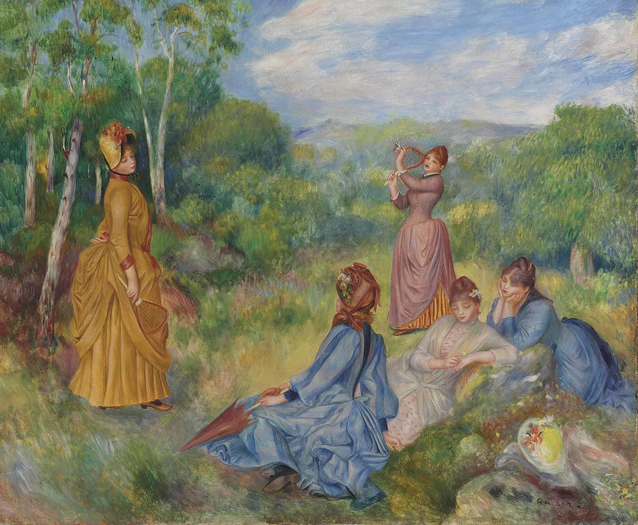 Chicas jóvenes jugando al volante - Pierre-Auguste Renoir