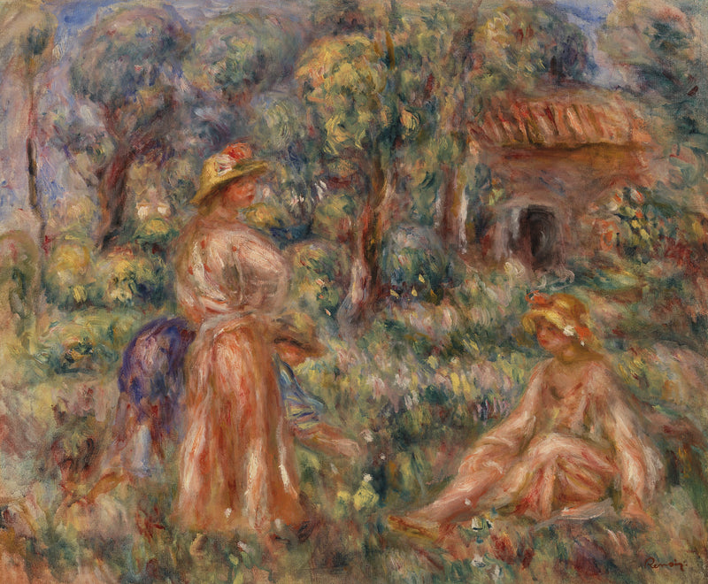 Chicas en un paisaje (Jóvenes chicas en un paisaje) - Pierre-Auguste Renoir