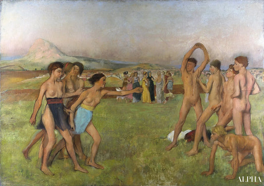 Jeunes Spartiates s'exerçants à la lutte - Edgar Degas - Reproductions de tableaux et peintures haut de gamme