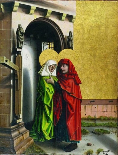 Joachim y Ana en la puerta dorada - Konrad Witz