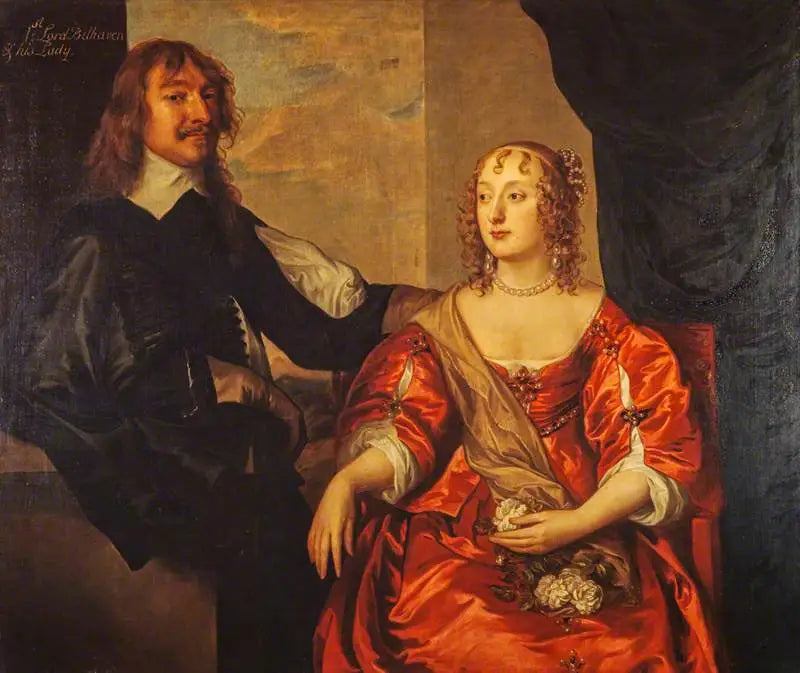 John Hamilton, 1er barón de Belhaven, fallecido en 1679. Royalista (con su esposa, Margaret Hamilton) - Antoine van Dyck