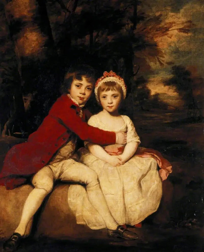 John Parker, futuro primer conde de Morley (1772-1840), y su hermana Theresa Parker, futura honorable Sra. George Villiers (1775-1856), hijos - Joshua Reynolds