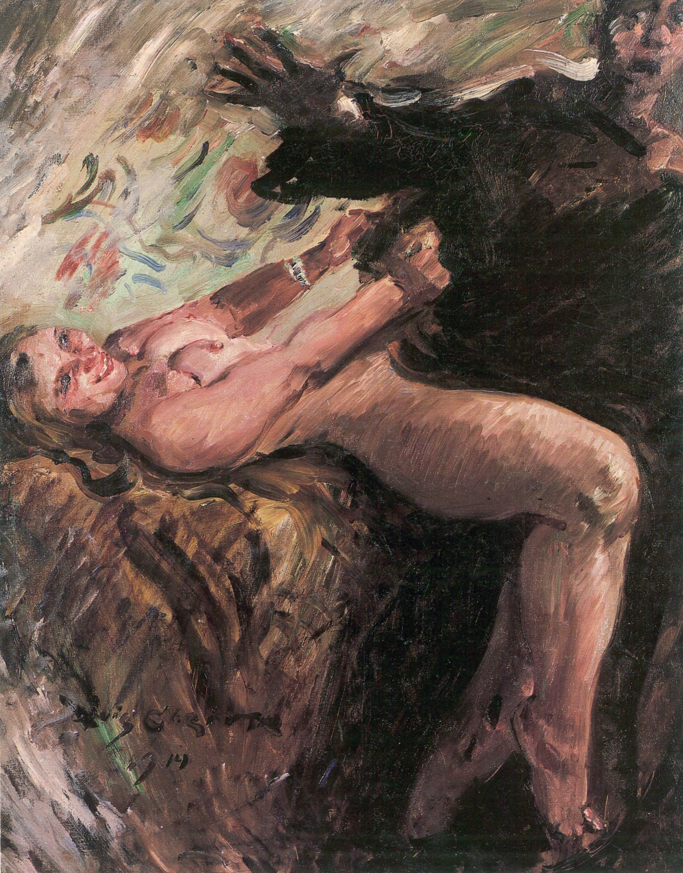 Joseph und Potiphars Weib, 2. Fassung - Lovis Corinth image 1 copie peinte à la main à l’huile