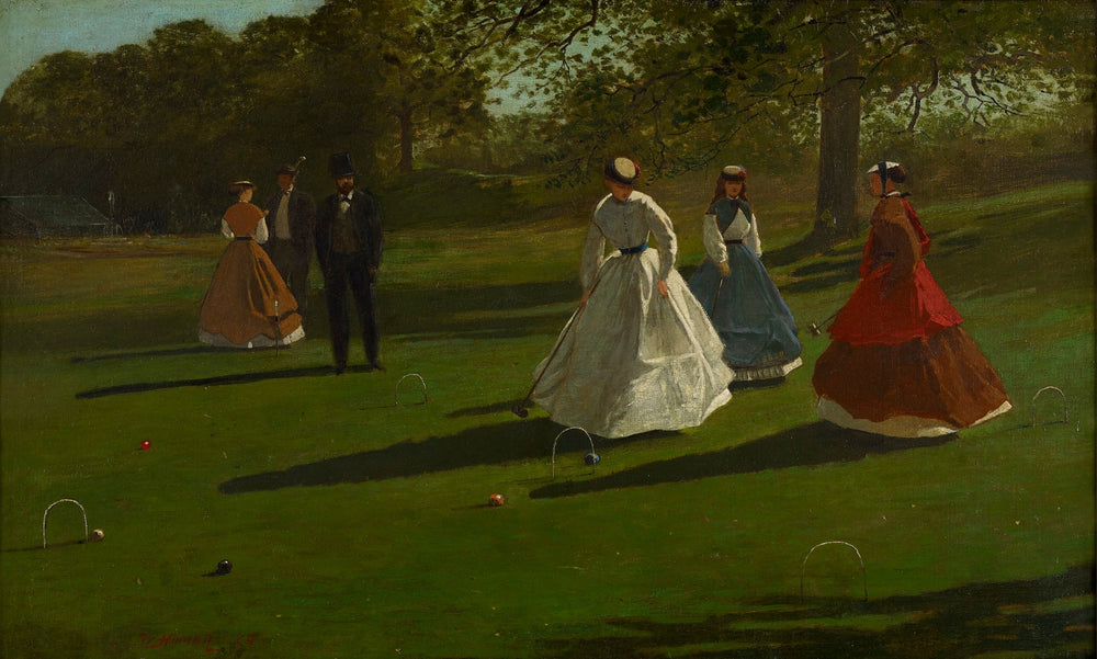 Joueurs de croquet - Winslow Homer image 1 copie peinte à la main à l’huile