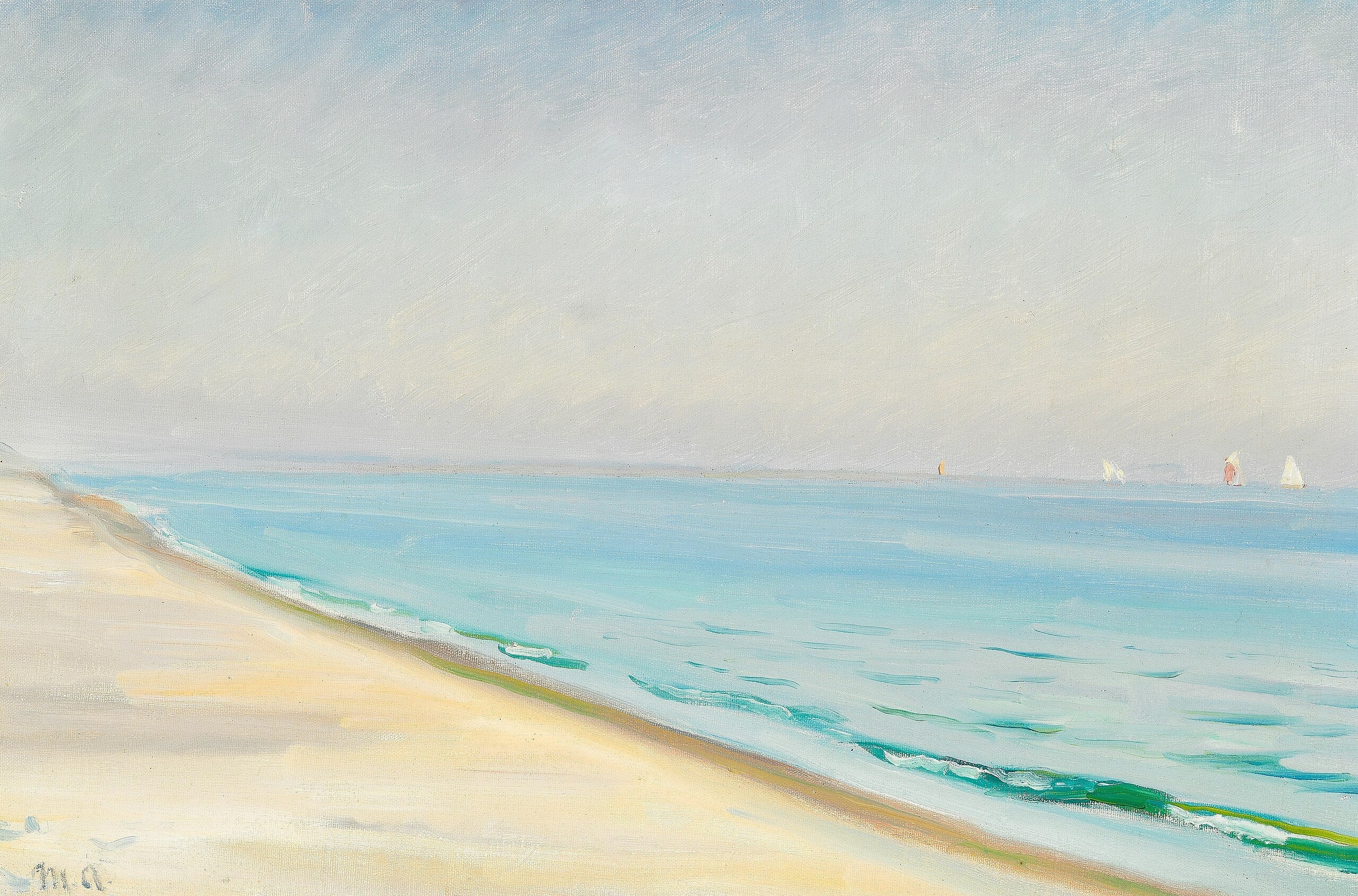 Journée d'été à Skagen Sønderstrand. (Michael Ancher) - Michael Peter Ancher image 1 reproduction de peinture à l’huile