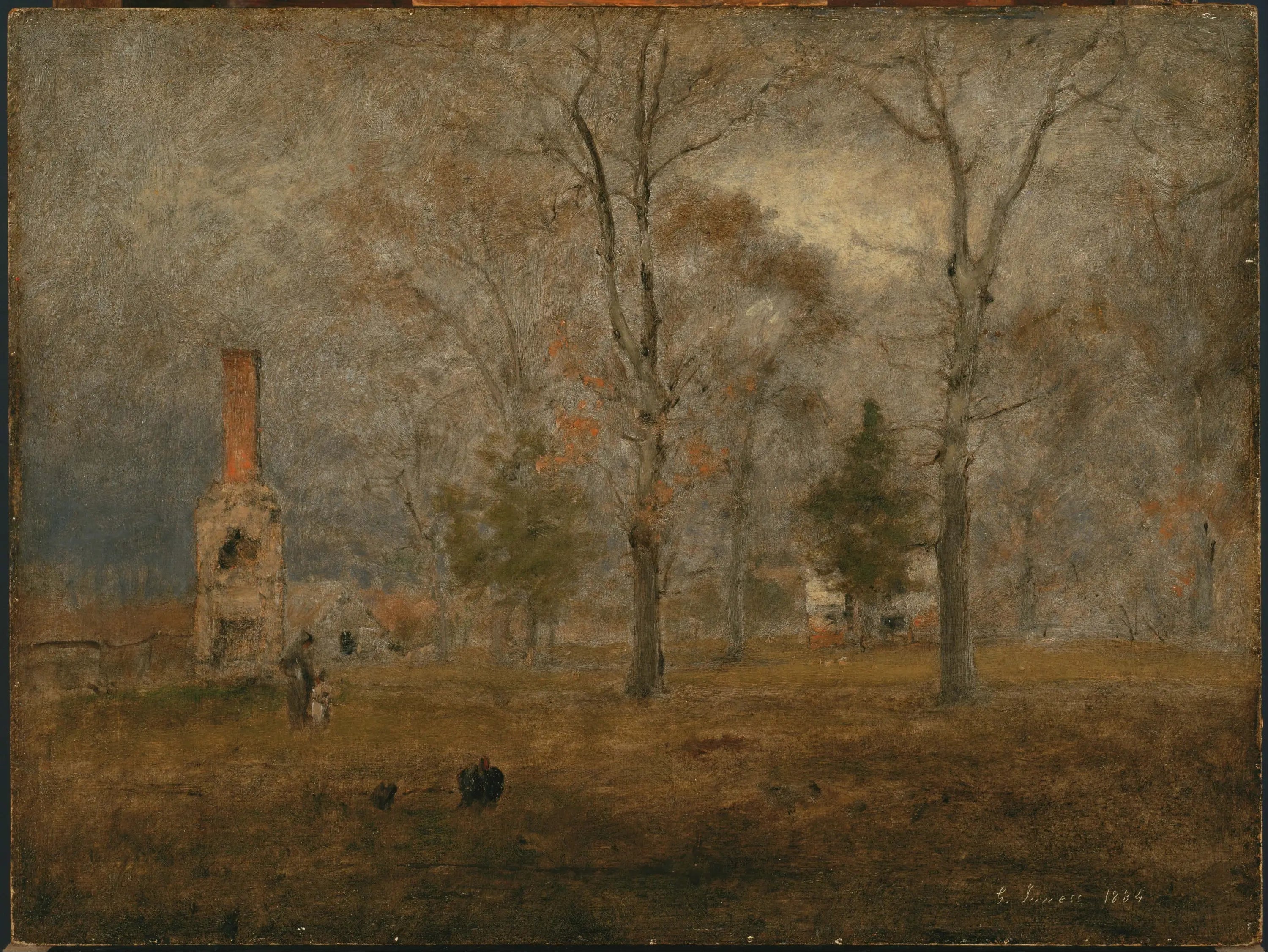 Journée grise, Goochland - George Inness image 1 copie de tableau peinte à la main