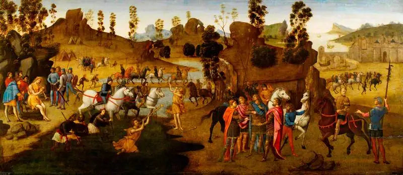 Julio César y el cruce del Rubicón (escena de la historia de Alejandro Magno) - Domenico Ghirlandaio