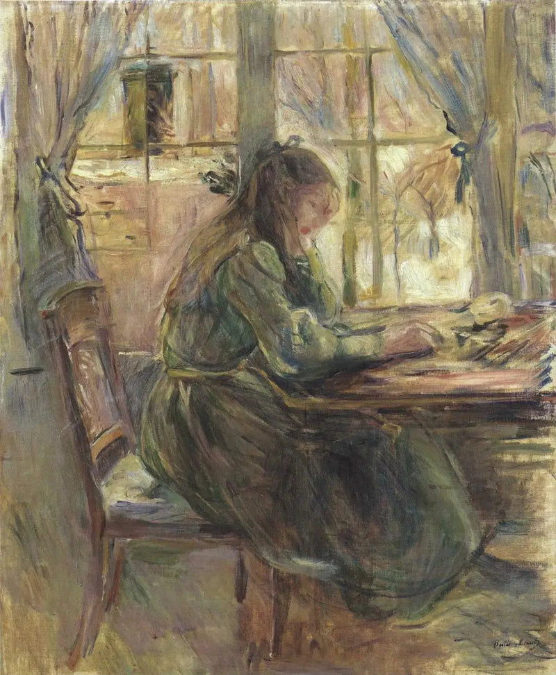 Julie en la mesa - Berthe Morisot