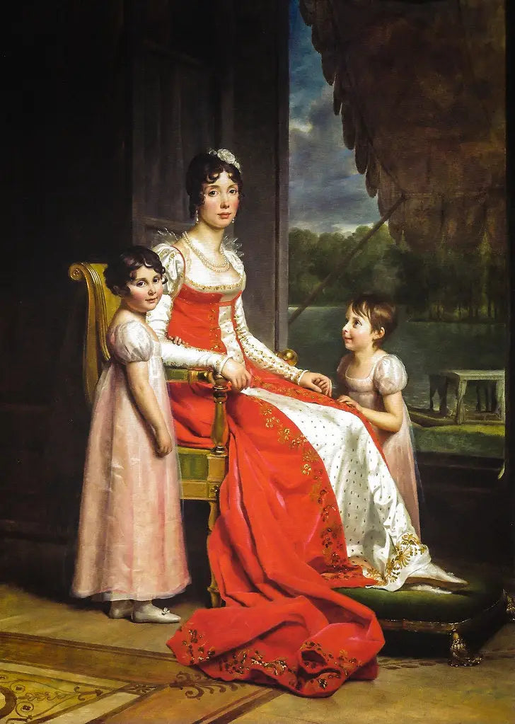 Julie Bonaparte en reina de España con sus hijas, Zénaïde y Charlotte - François Gérard