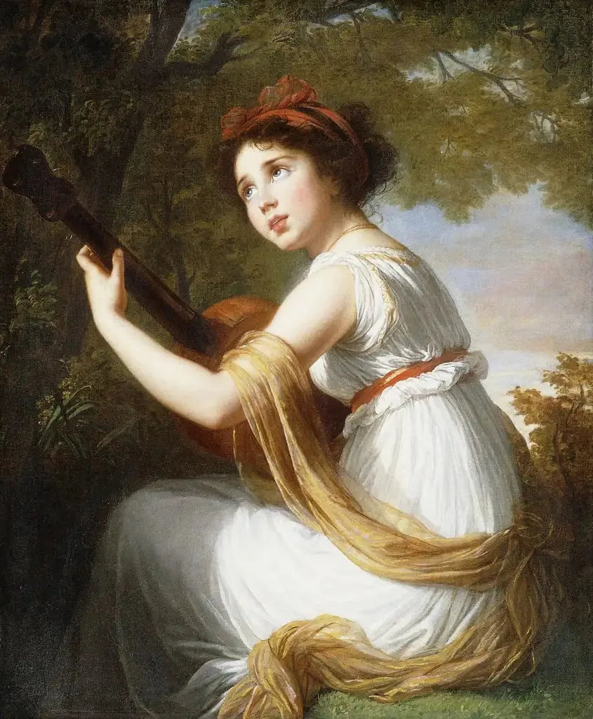 Julie Le Brun tocando la guitarra - Elisabeth Vigeé Le Brun