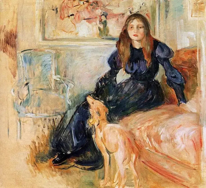 Julie Manet y su galgo Laërte - Berthe Morisot