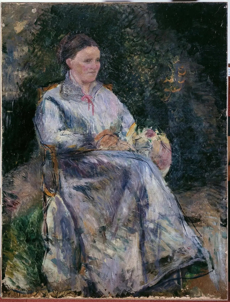 Julie Pissarro en el jardín - Camille Pissarro