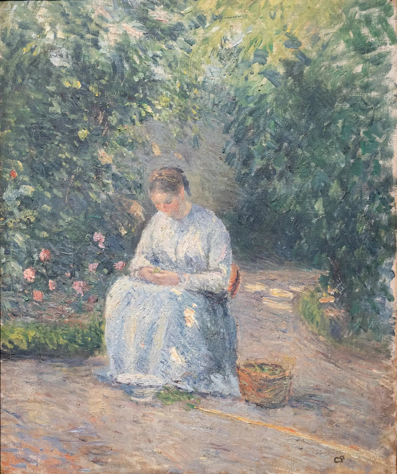 Julie Pissarro desgranando guisantes - Camille Pissarro